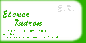 elemer kudron business card