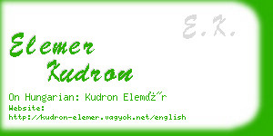 elemer kudron business card